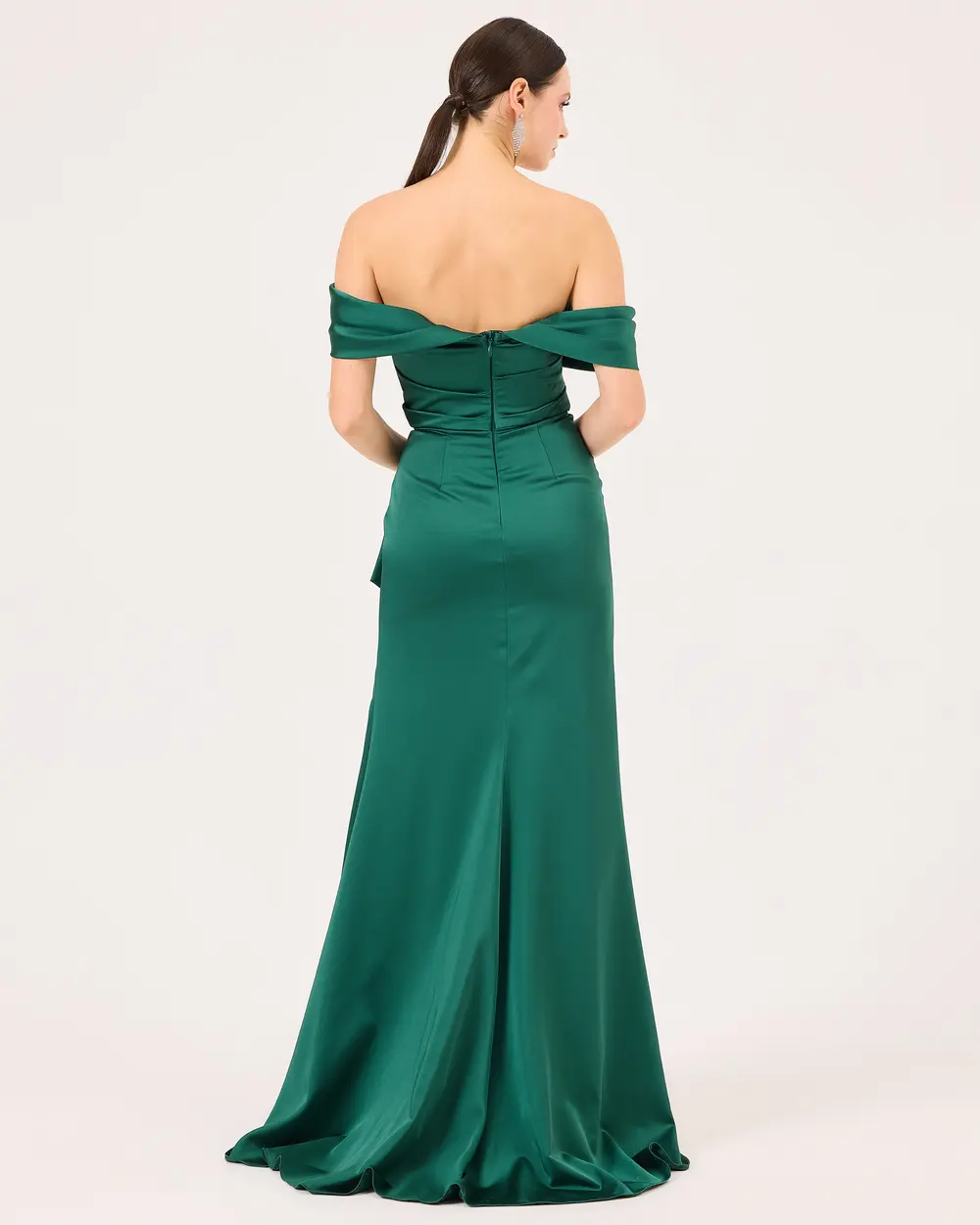 Draped One Shoulder Evening Dress