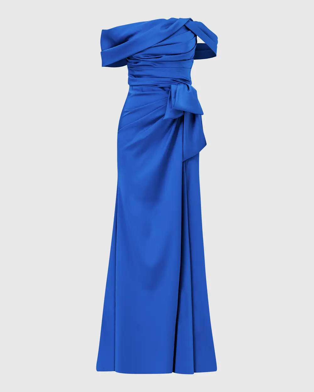 Draped One Shoulder Evening Dress