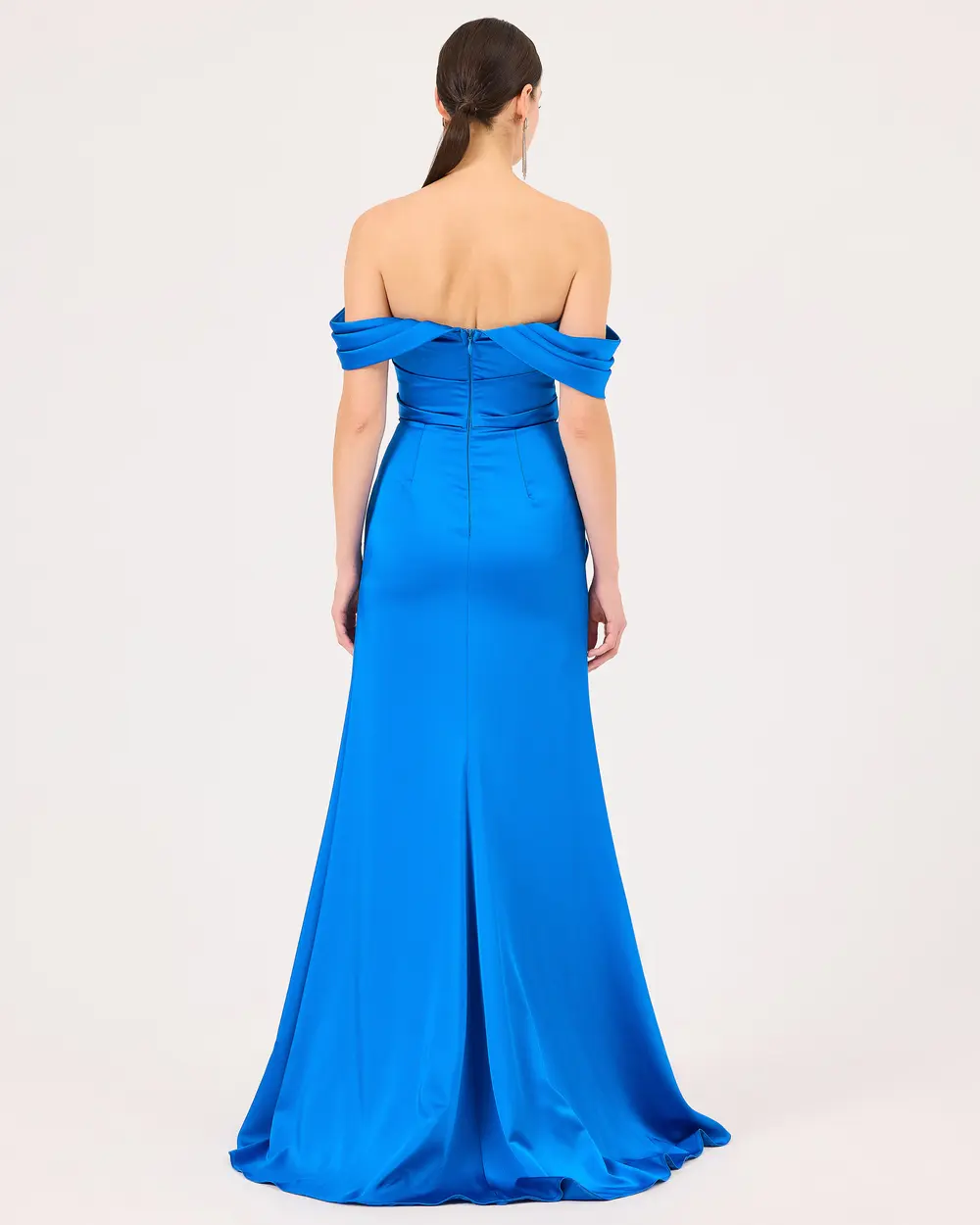 Draped One Shoulder Evening Dress