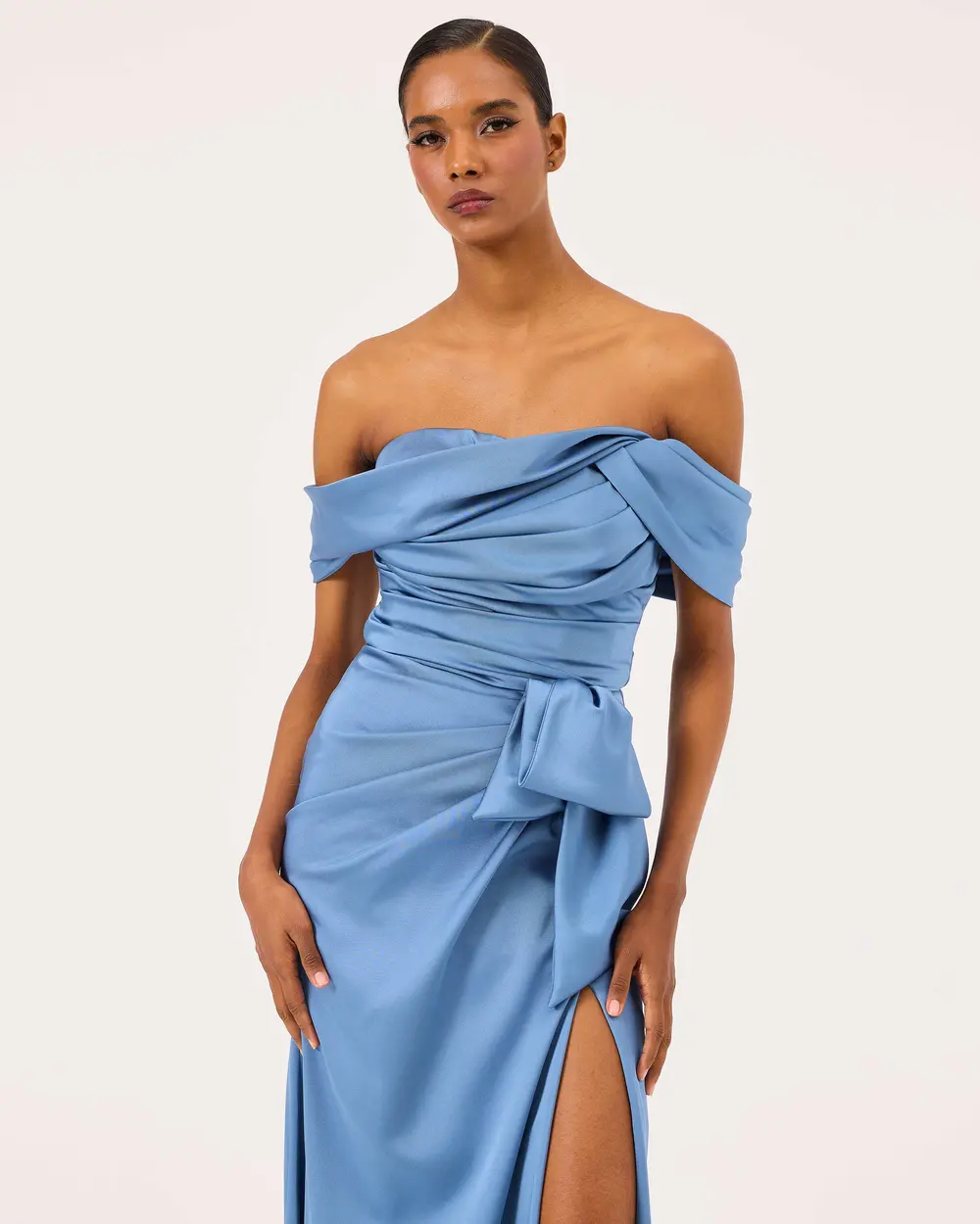 Draped One Shoulder Evening Dress