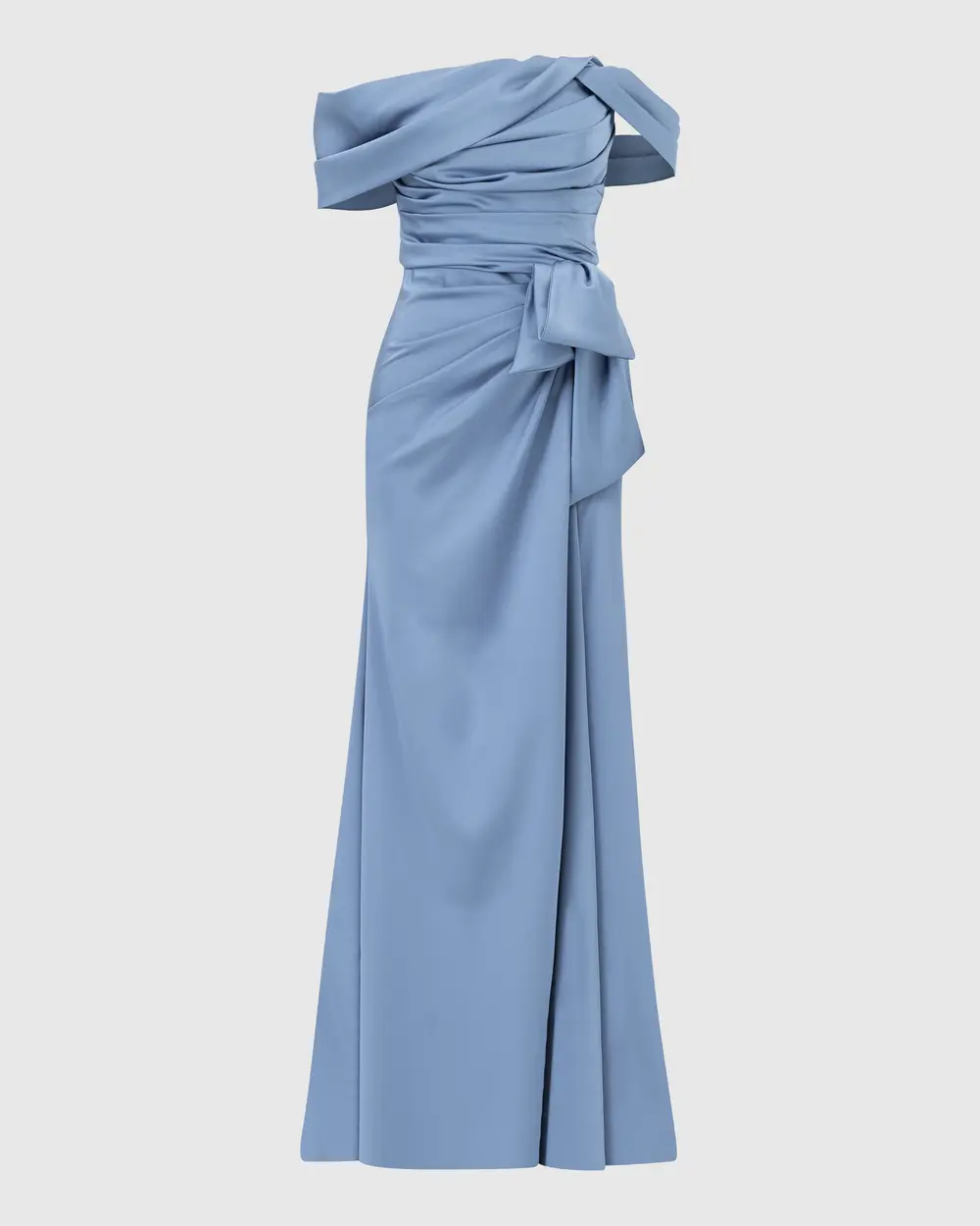 Draped One Shoulder Evening Dress