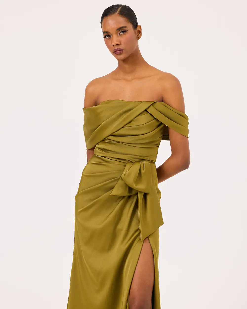 Draped One Shoulder Evening Dress