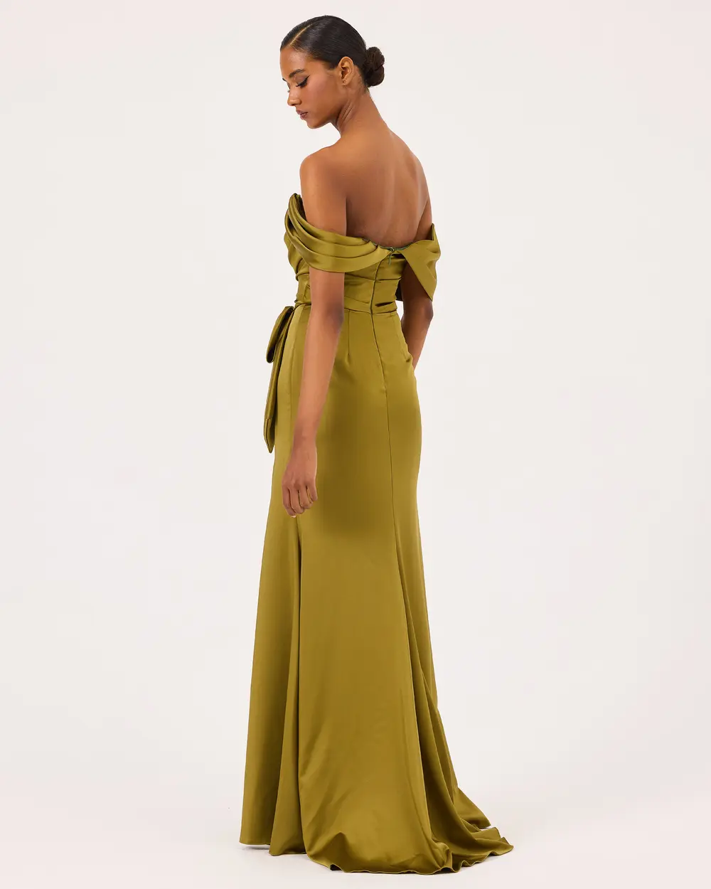 Draped One Shoulder Evening Dress