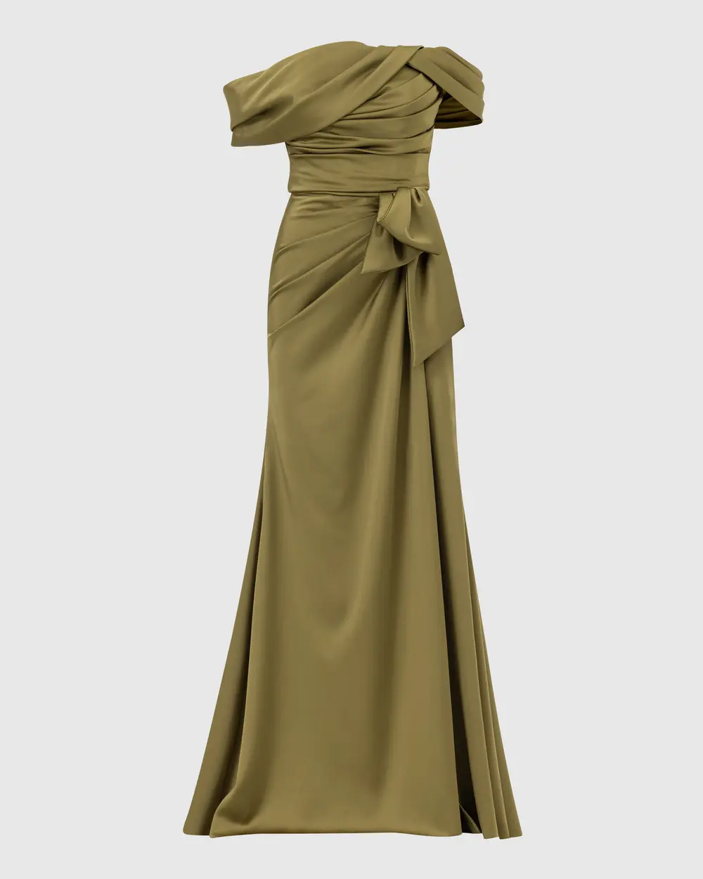 Draped One Shoulder Evening Dress