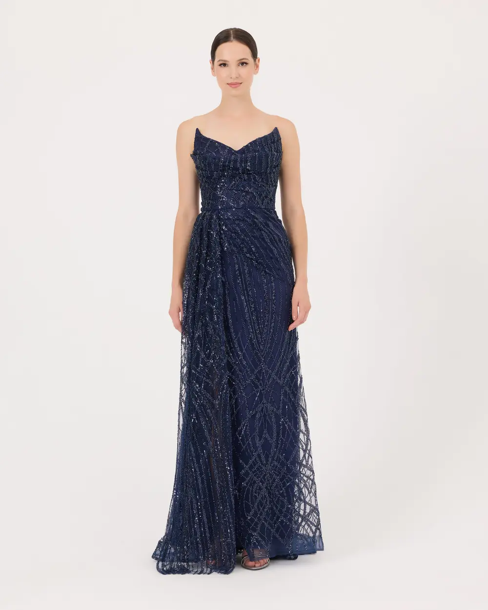 Bead Embroidered Fish Form Evening Dress