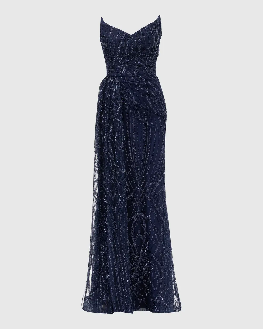 Bead Embroidered Fish Form Evening Dress