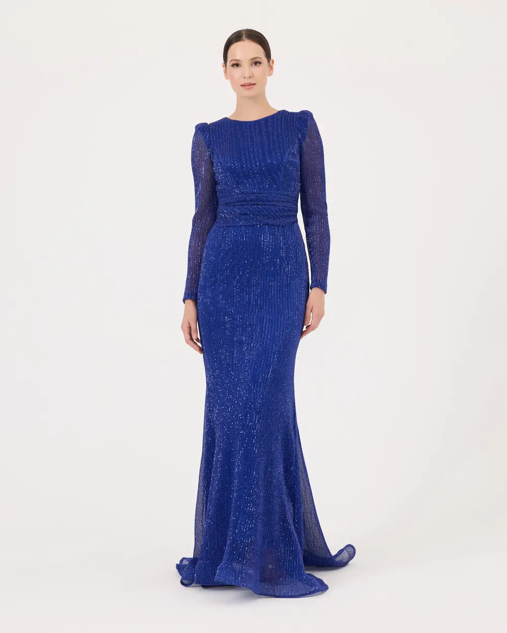 Sequined Backless Evening Dress