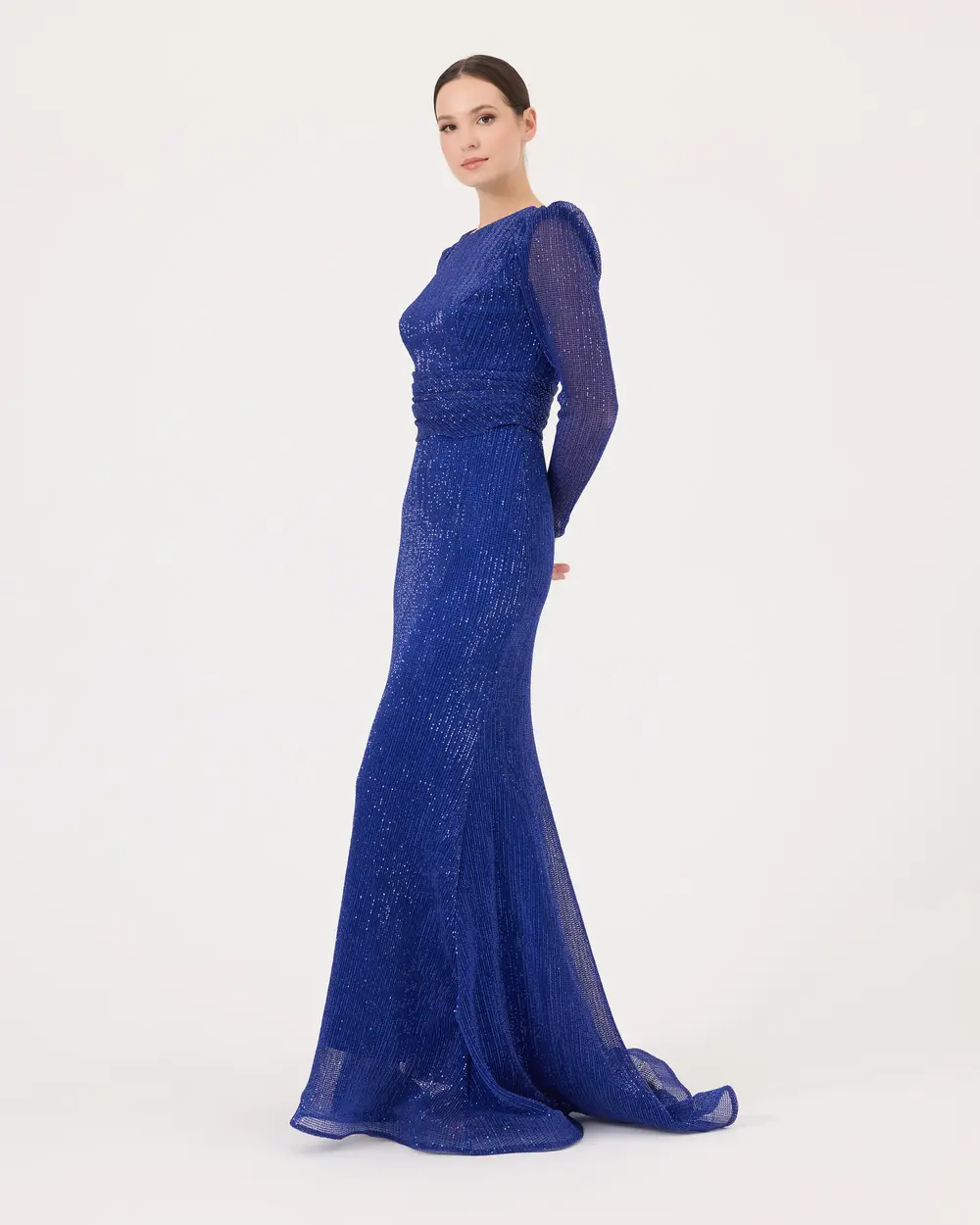 Sequined Backless Evening Dress