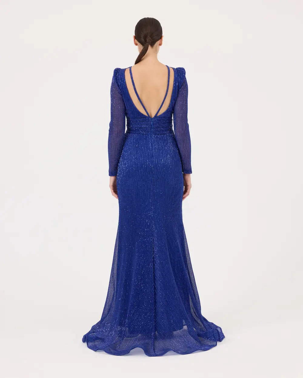 Sequined Backless Evening Dress