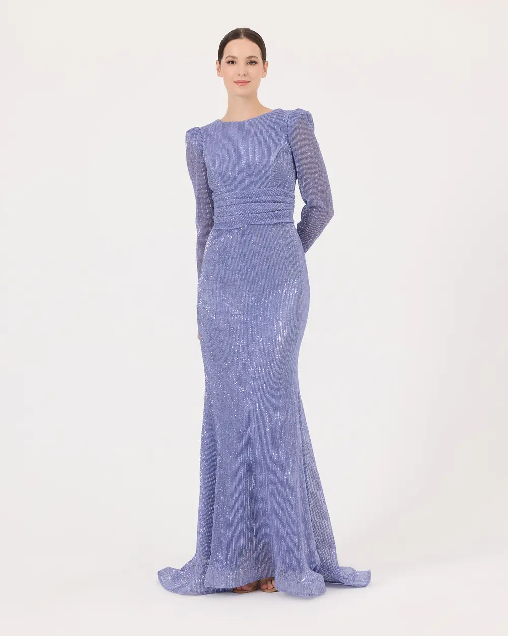 Sequined Backless Evening Dress