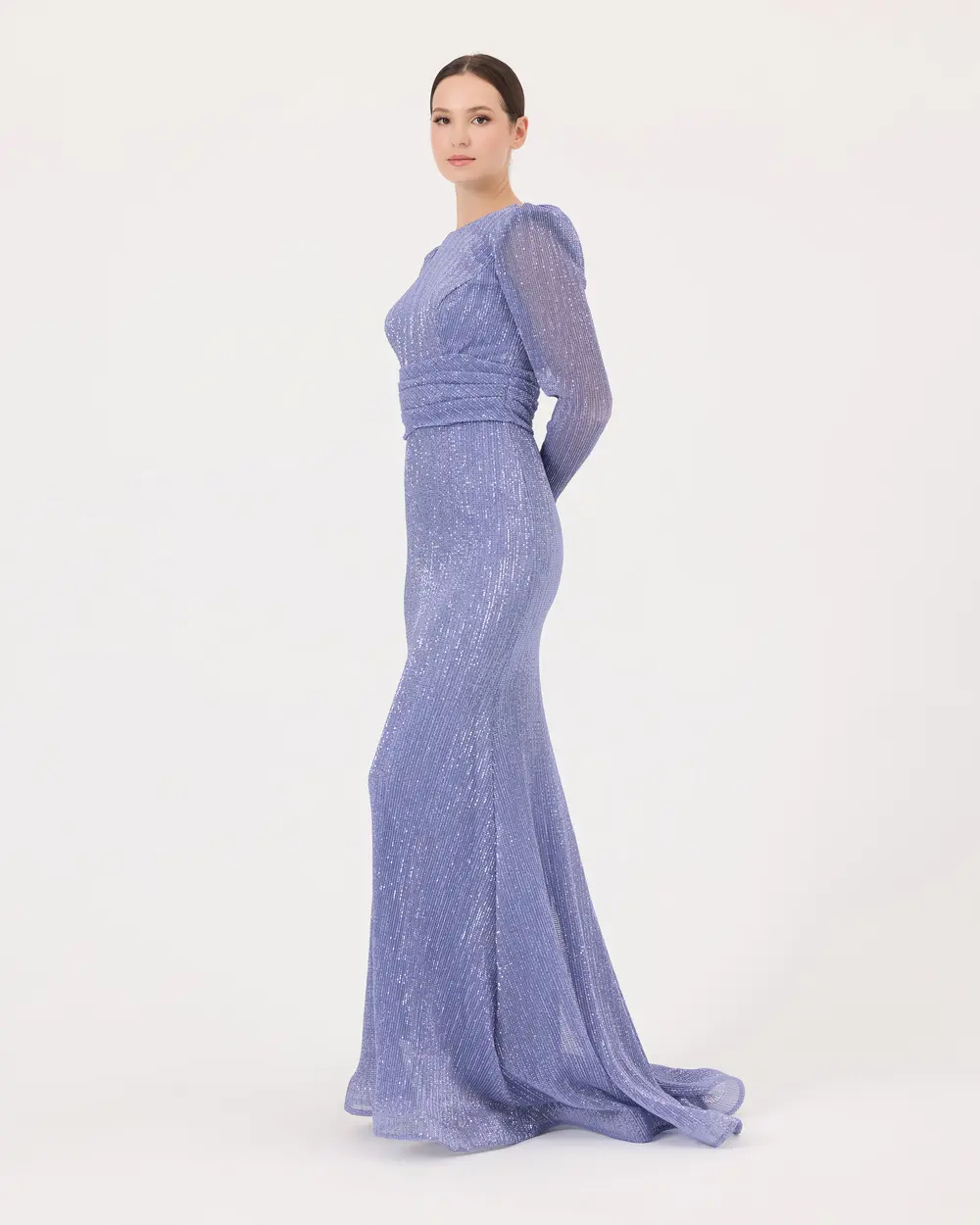 Sequined Backless Evening Dress