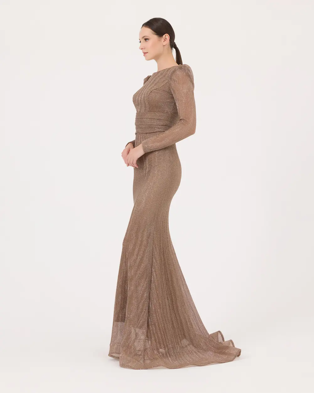 Sequined Backless Evening Dress