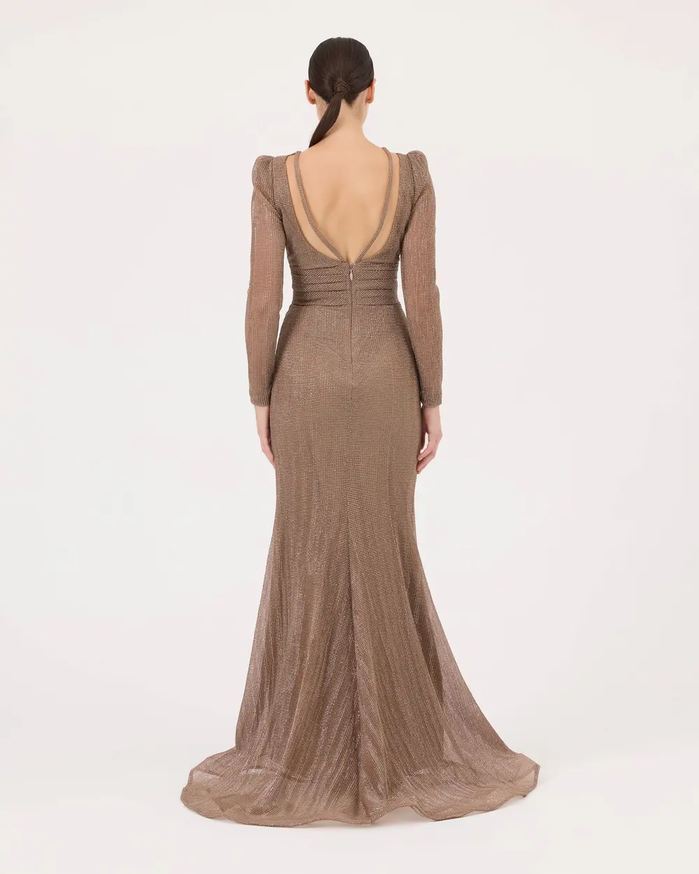 Sequined Backless Evening Dress