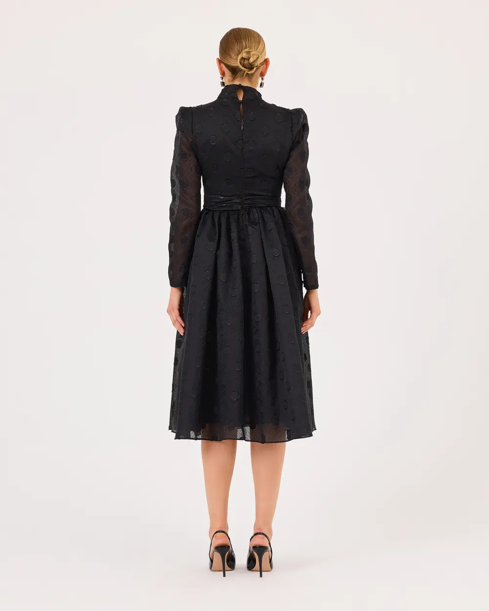 Belted Pocket Midi Length Elegant Dress