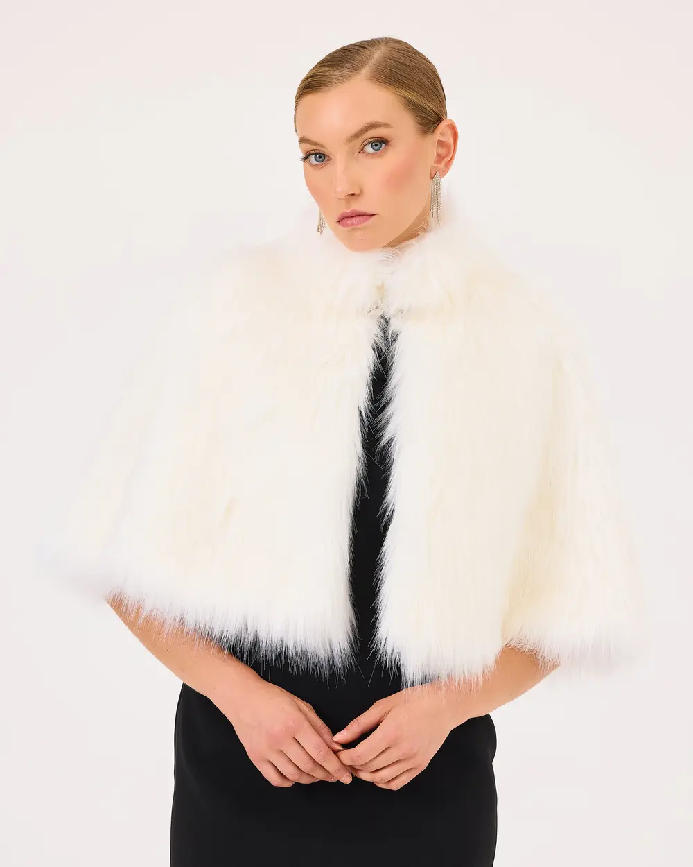 Waist Length Faux Fur with Stone Accessories