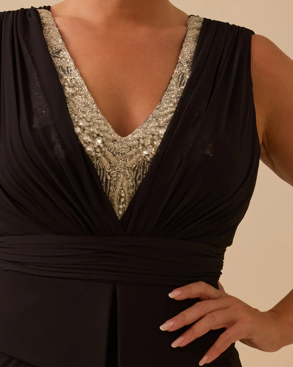 Büyük Beden Balık Form Hint Aksesuarlı Abiye