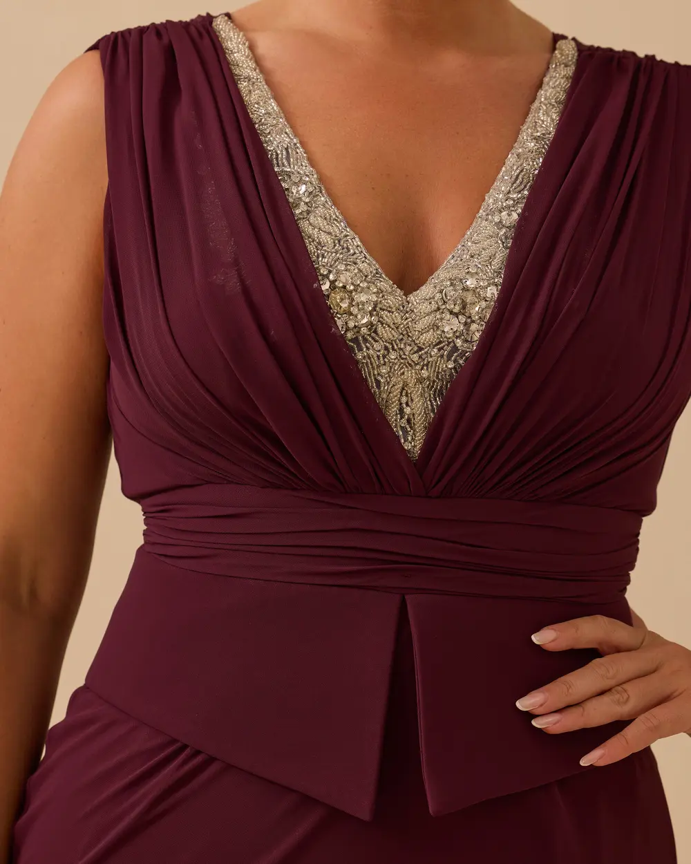 Büyük Beden Balık Form Hint Aksesuarlı Abiye