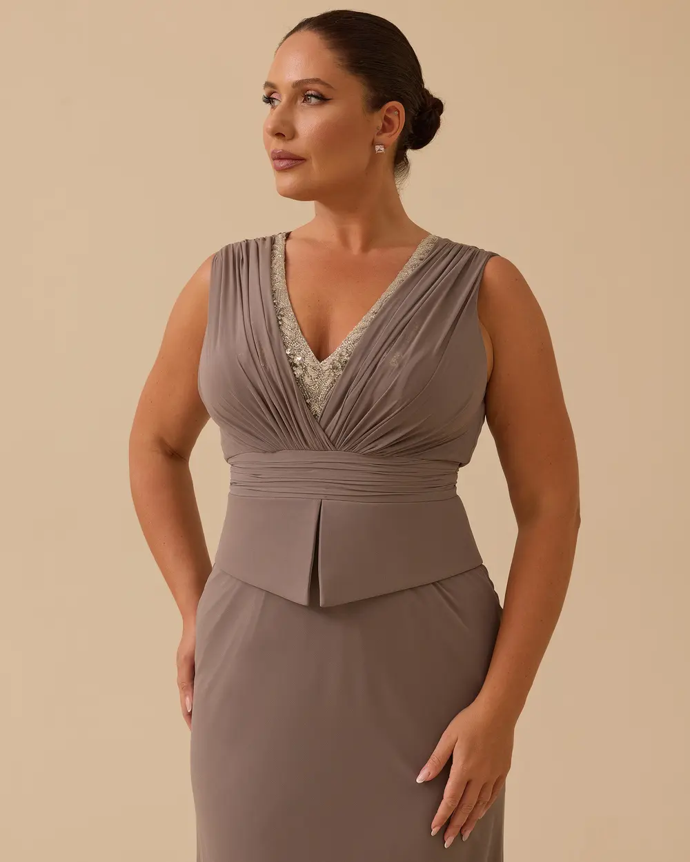 Büyük Beden Balık Form Hint Aksesuarlı Abiye