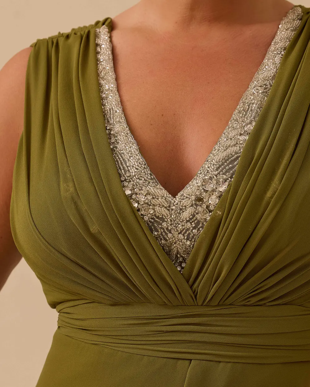 Büyük Beden Balık Form Hint Aksesuarlı Abiye