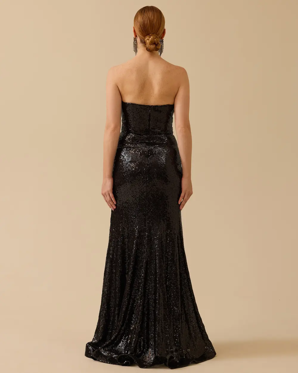 Fish Form Sequined Maxi Length Evening Dress