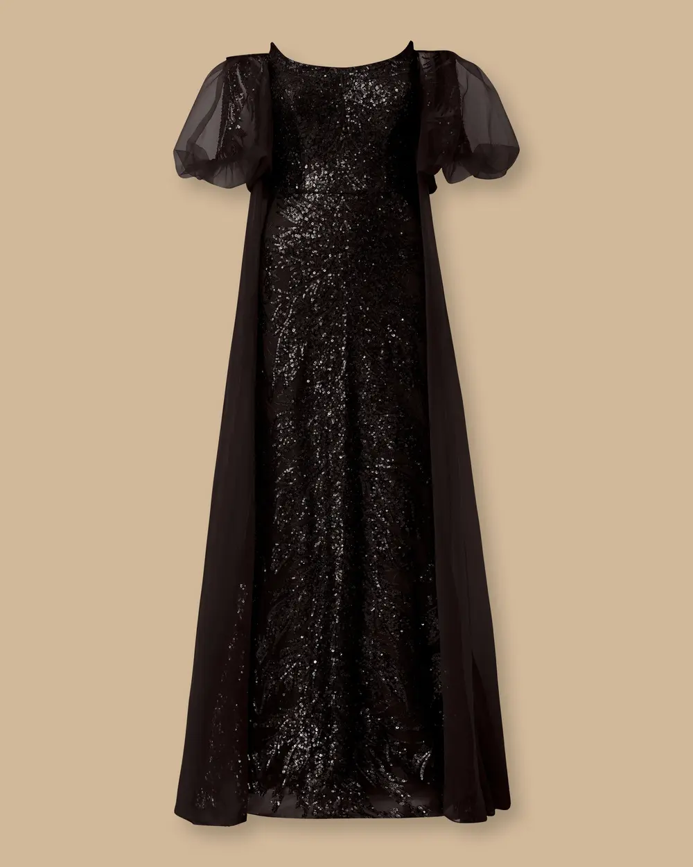 Çıkarılabilir Kollu Straplez Payetli Abiye