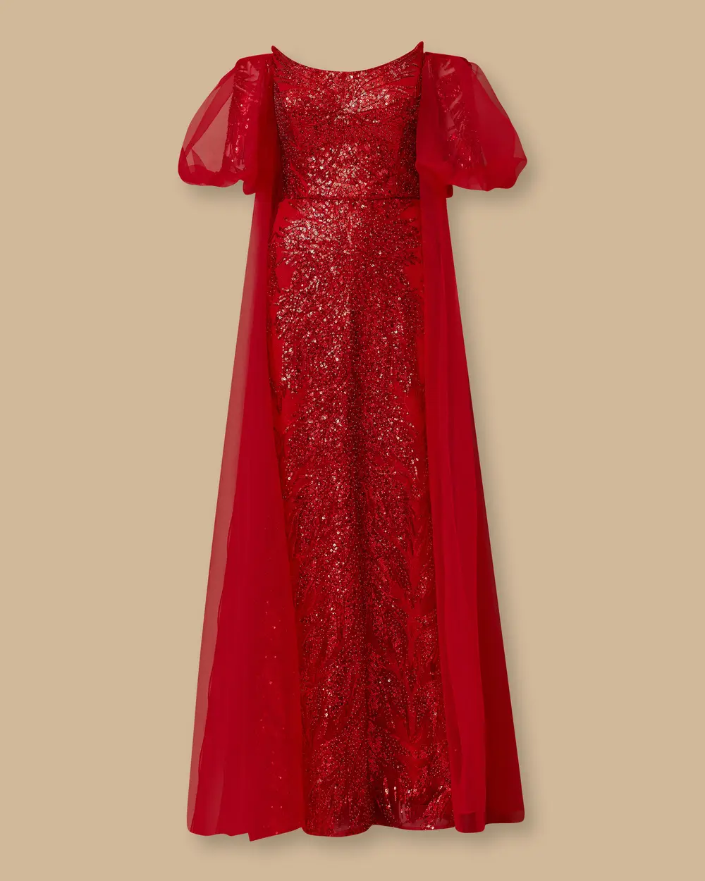 Çıkarılabilir Kollu Straplez Payetli Abiye