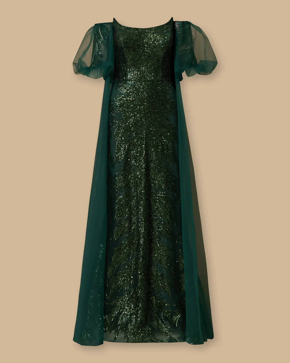 Çıkarılabilir Kollu Straplez Payetli Abiye