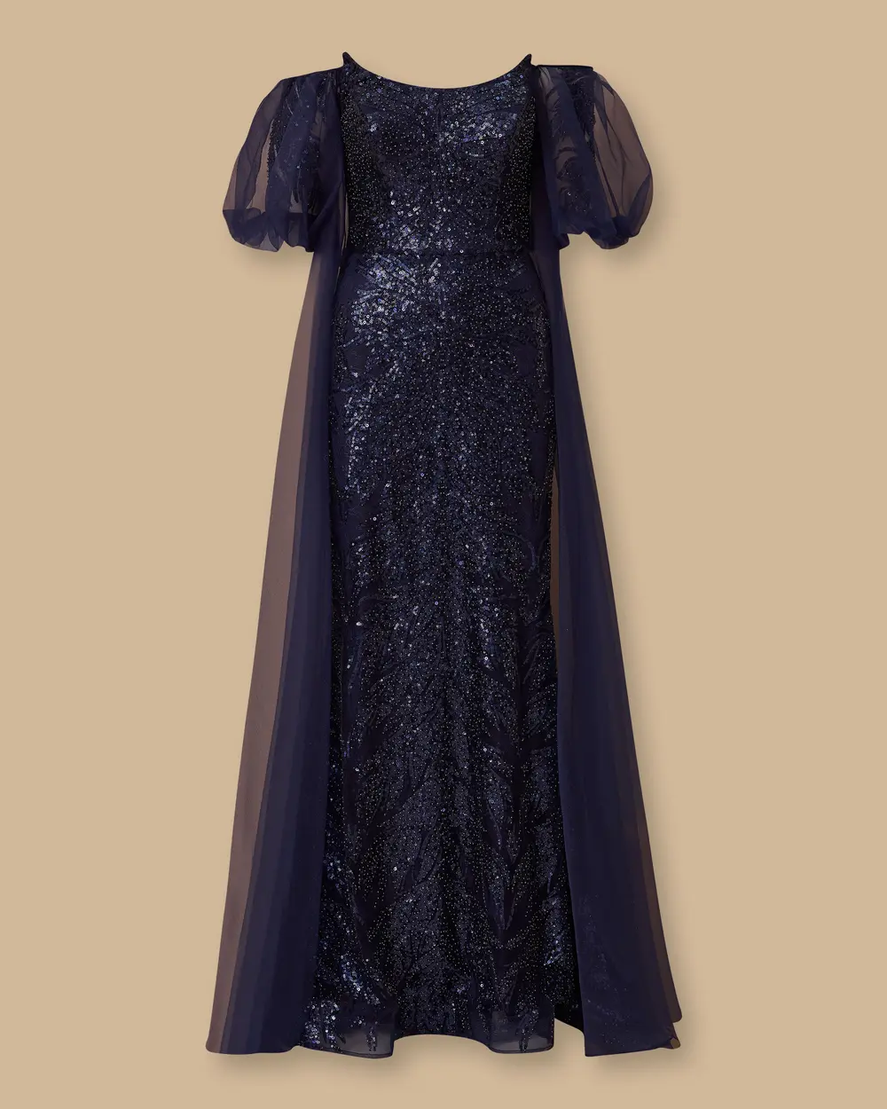 Çıkarılabilir Kollu Straplez Payetli Abiye