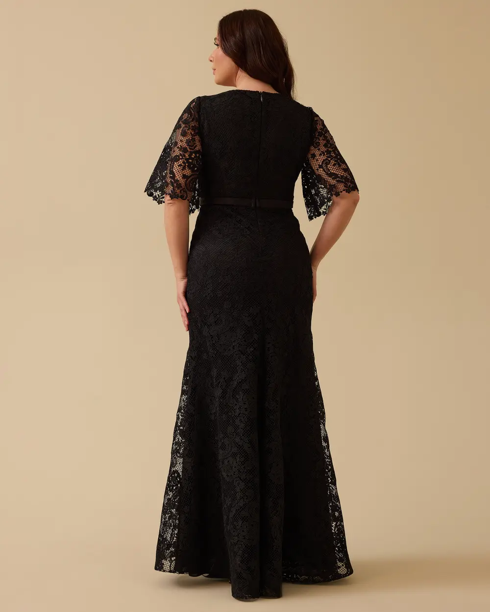 Plus Size Truvakar Sleeve Lace Evening Dresses
