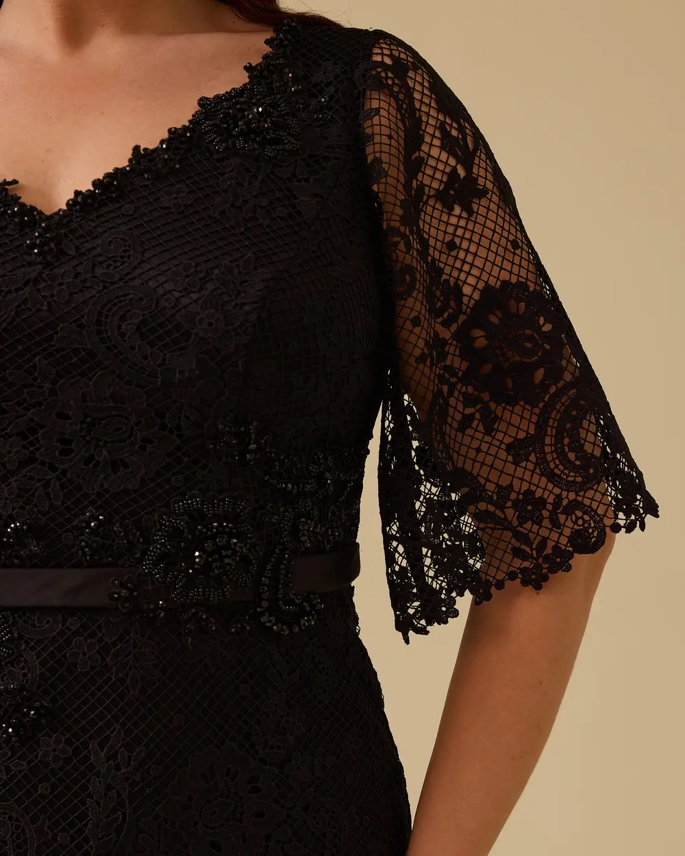 Plus Size Truvakar Sleeve Lace Evening Dresses