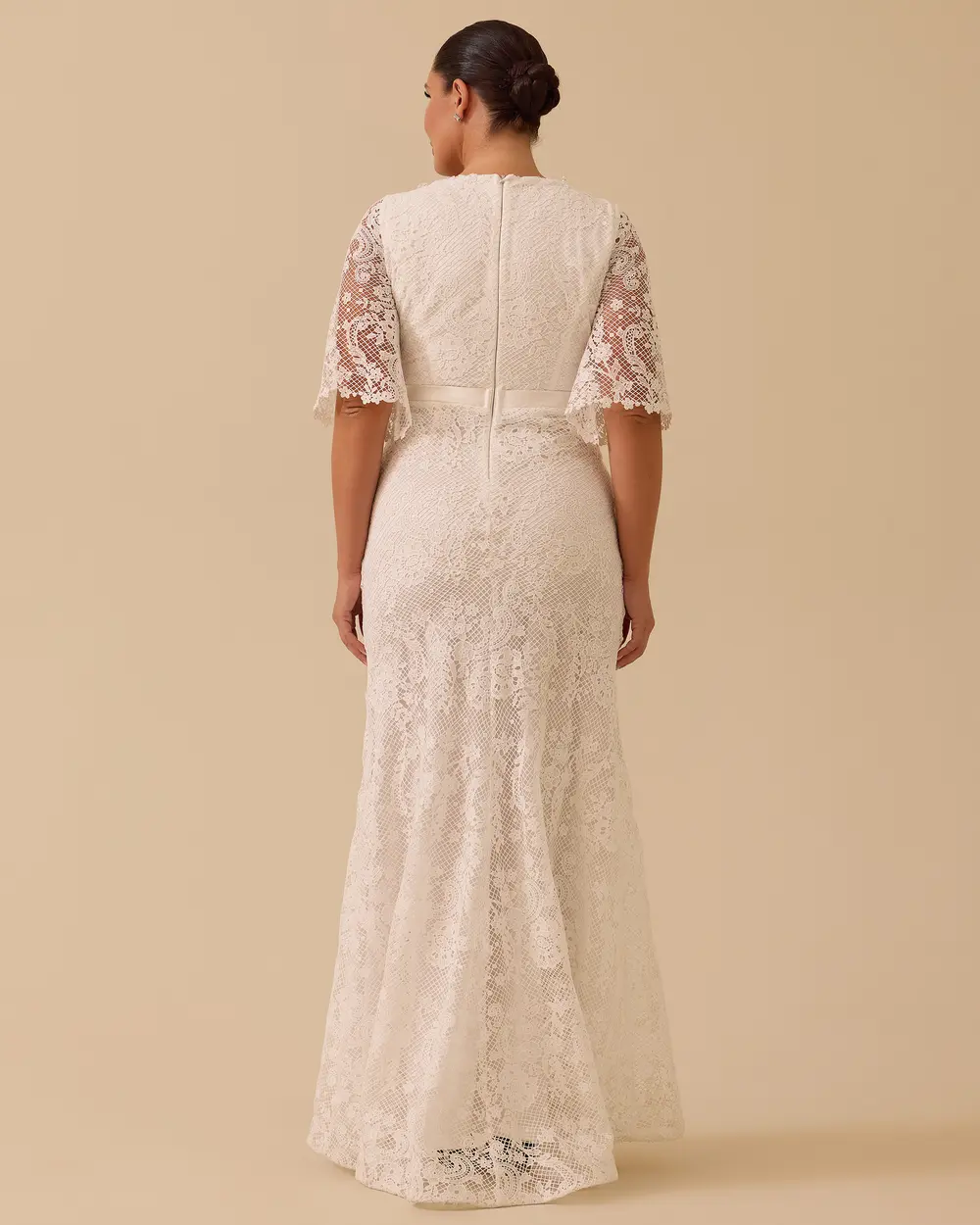 Büyük Beden Truvakar Kol Dantel Abiye