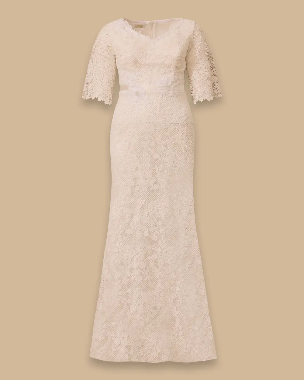 Büyük Beden Truvakar Kol Dantel Abiye