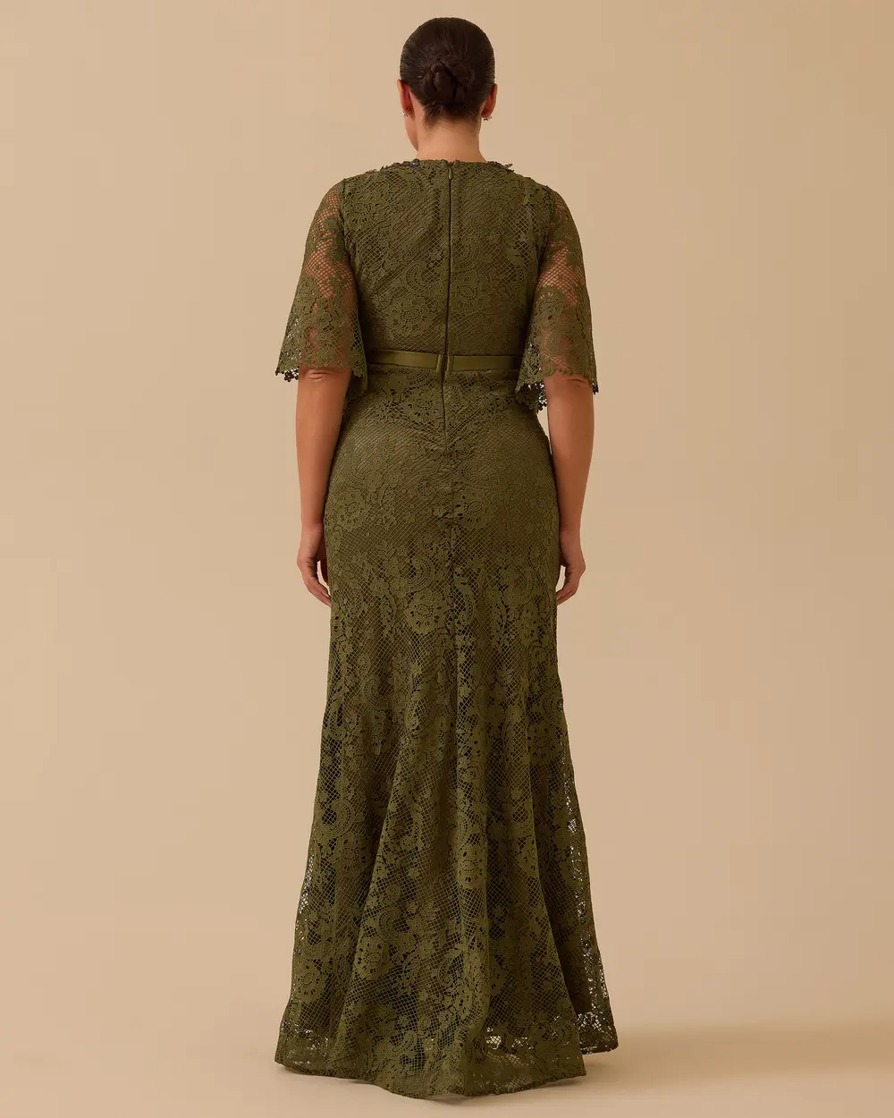 Büyük Beden Truvakar Kol Dantel Abiye