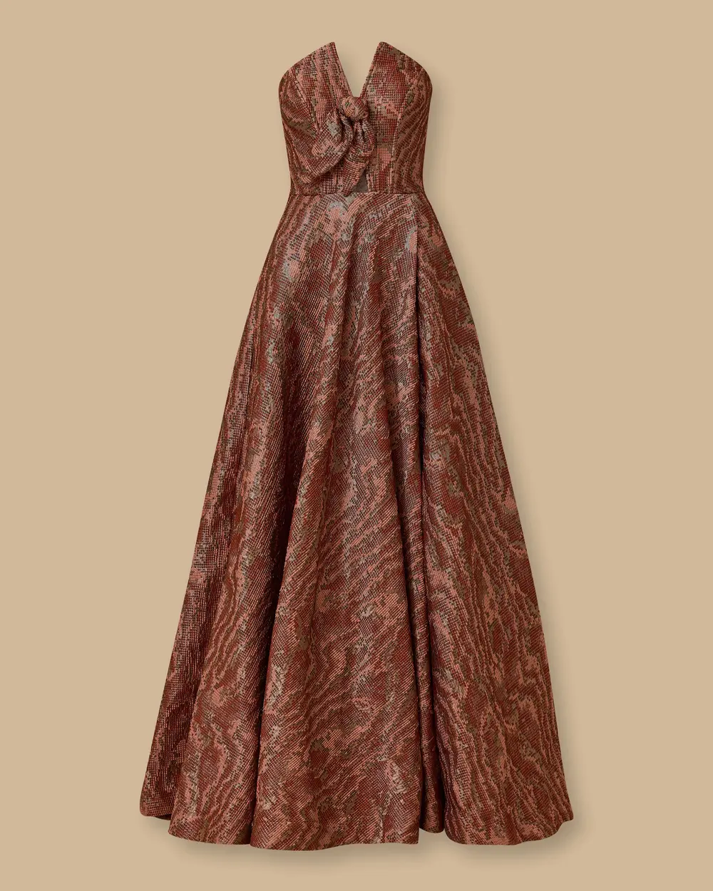 Straplez Yaka Yırtmaçlı Jakar Abiye