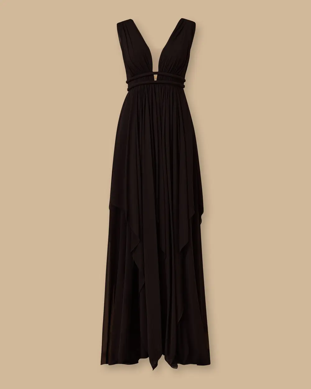 Dekolteli Asimetrik Maksi Boy Abiye