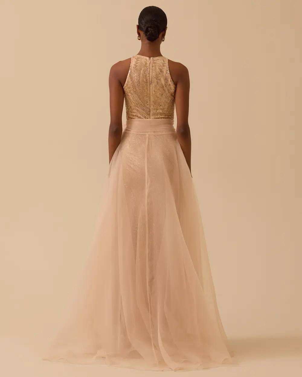 Halter Yaka Dar Form Payetli Abiye