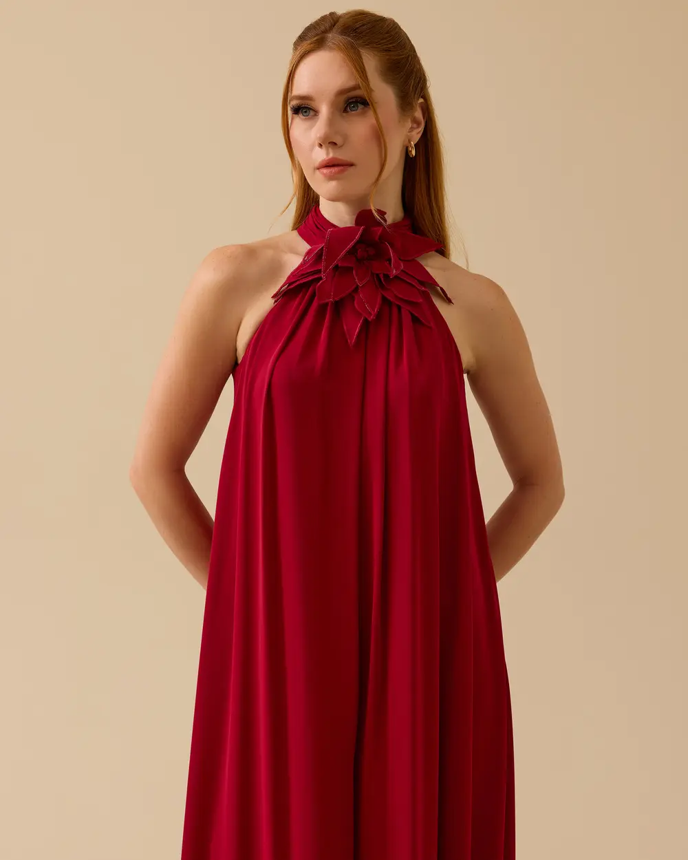 Halter Yaka Salaş Kesim Abiye Tulum