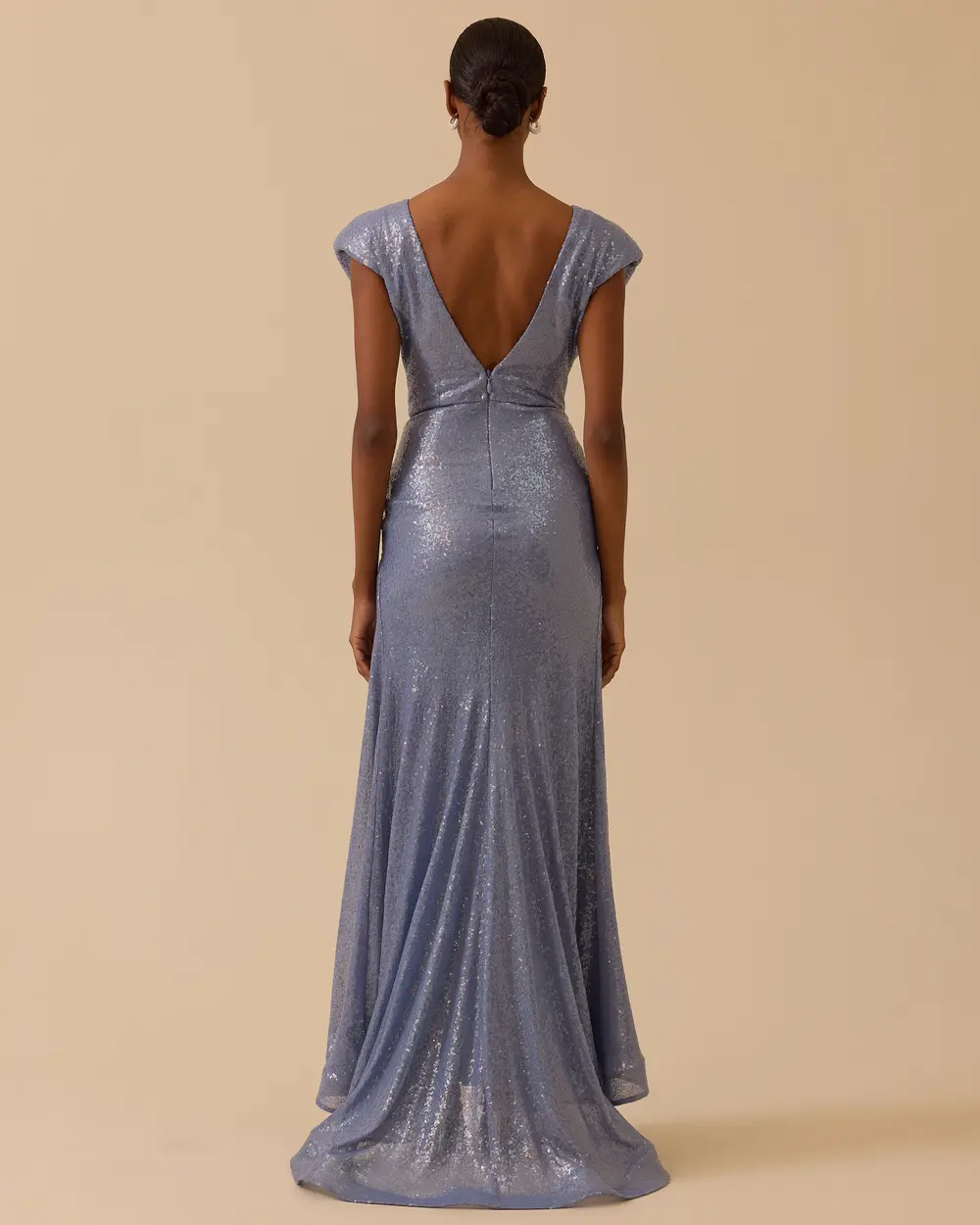 Kruvaze Drapeli Yırtmaçlı Payet Abiye