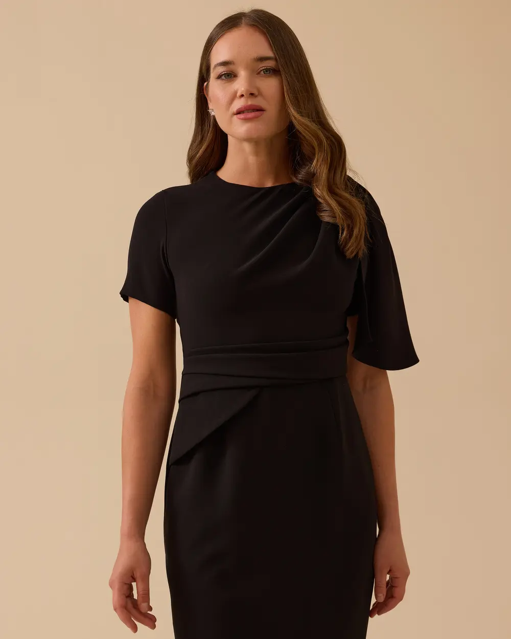 Krep Kumaş Kalem Form Şık Elbise