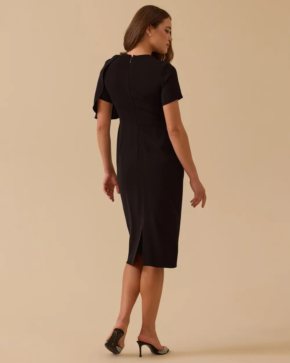 Krep Kumaş Kalem Form Şık Elbise