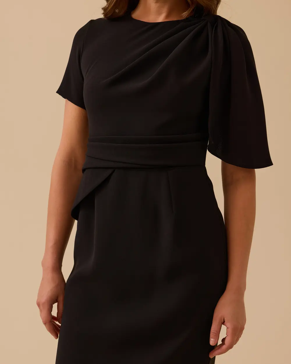 Krep Kumaş Kalem Form Şık Elbise