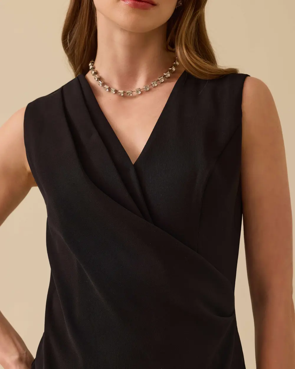 Kruvaze Yaka Midi Boy Şık Elbise