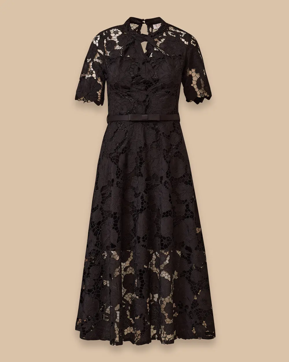 Kemerli Şık Dantel Elbise