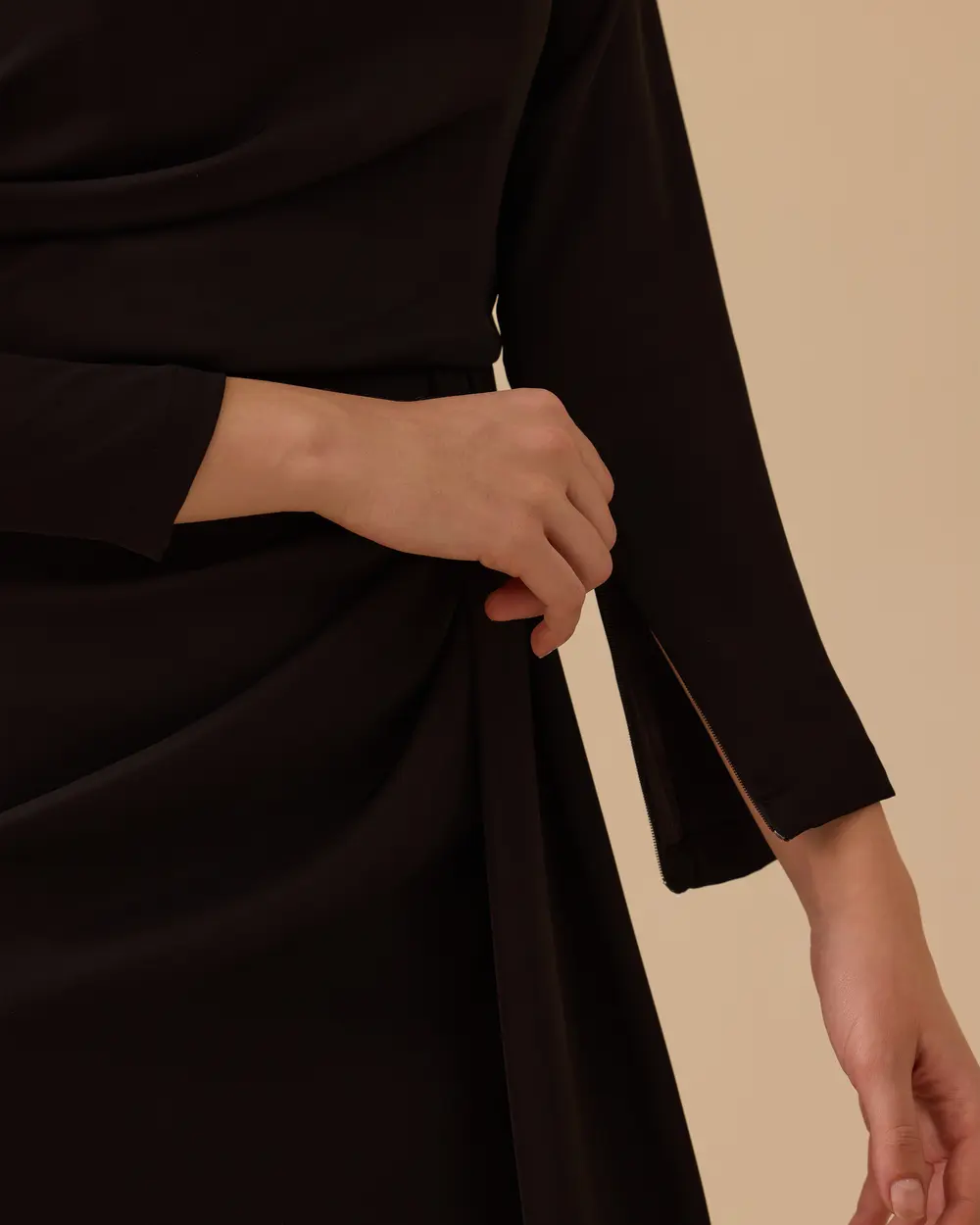 Drapeli Şık Midi Elbise