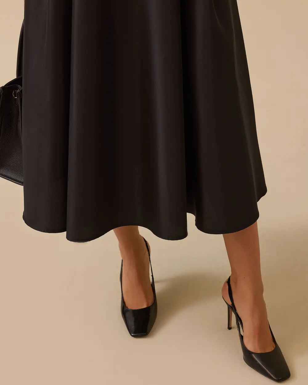 Tafta Kumaş Yüksek Bel Şık Kloş Etek