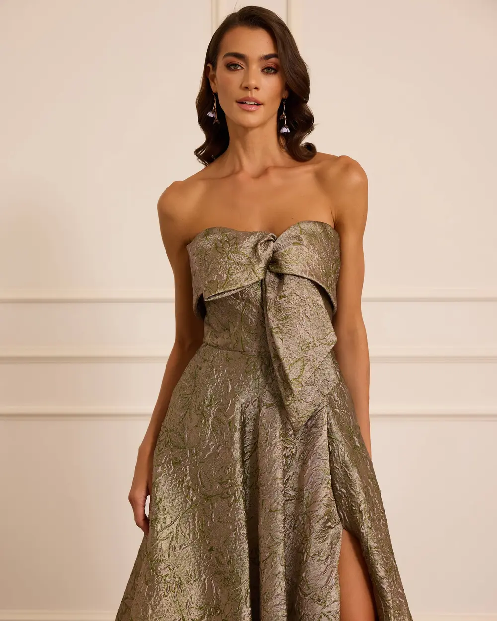 Straplez Desenli Jakar Abiye