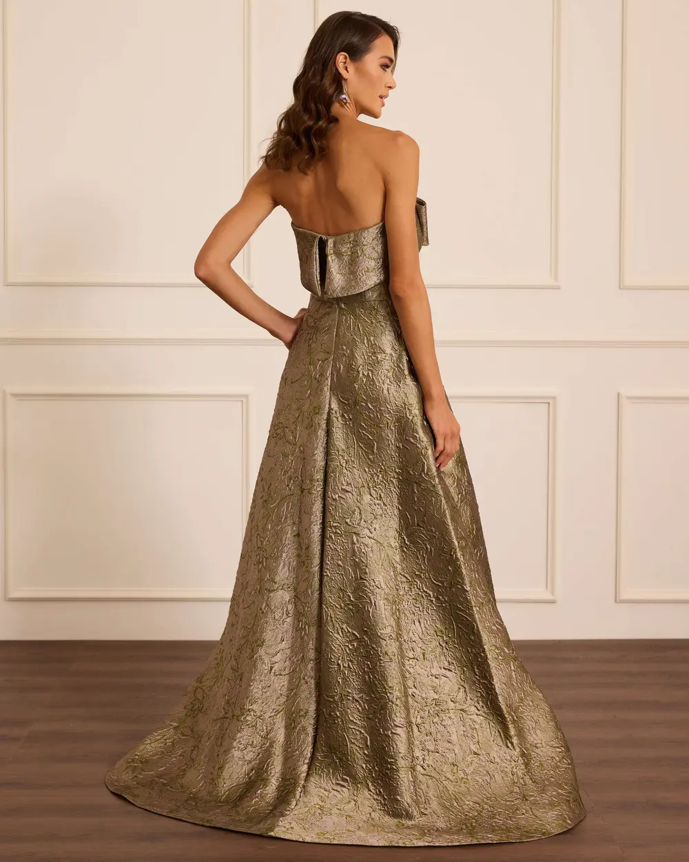 Straplez Desenli Jakar Abiye