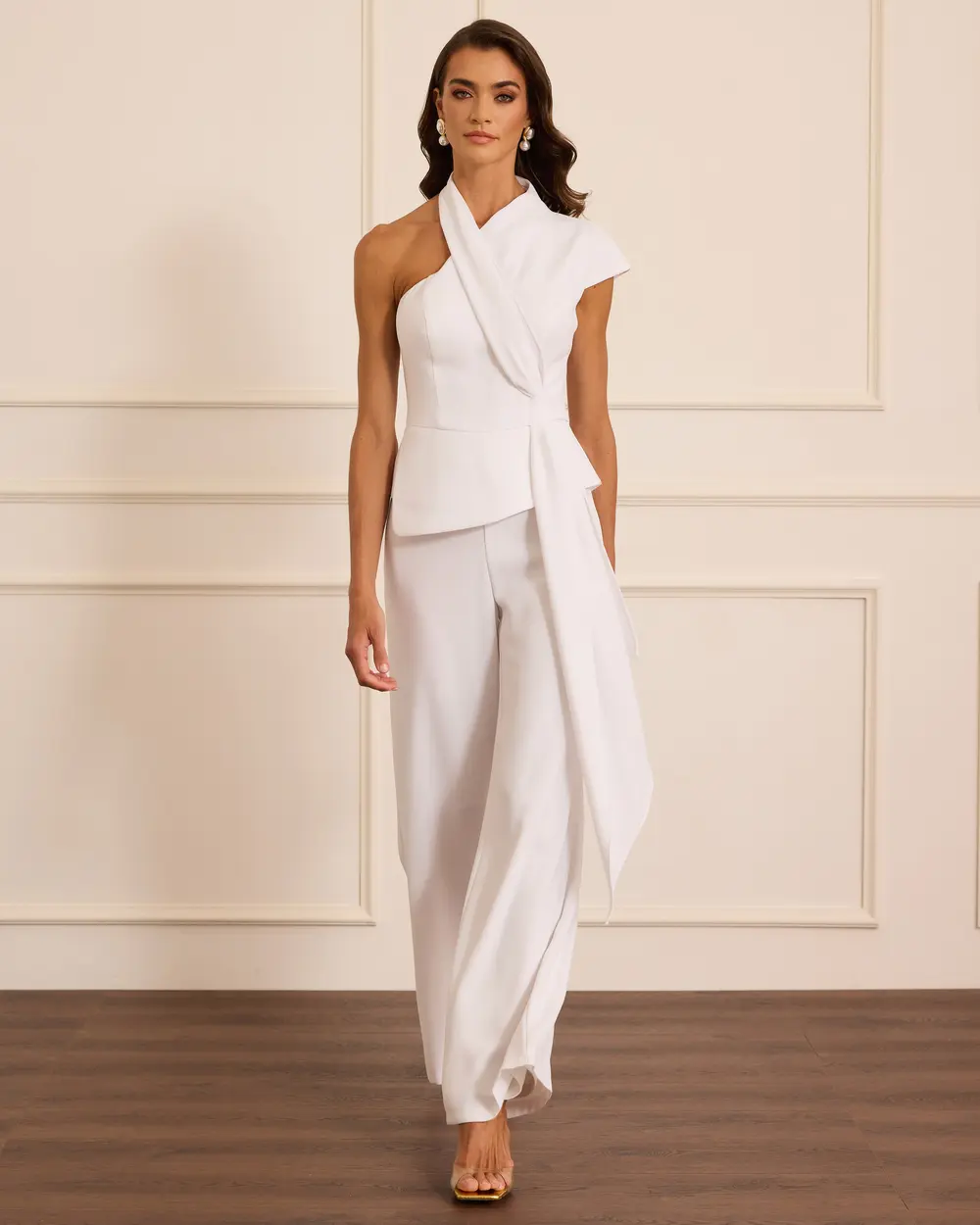 Tek Omuz Bağlama Detaylı Abiye Tulum