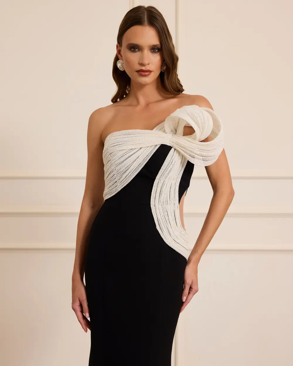 Straplez Balık Form Elbise