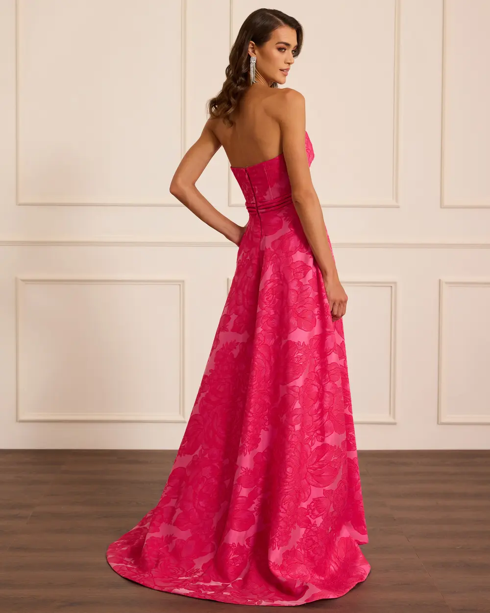 Straplez Cepli Jakar Elbise